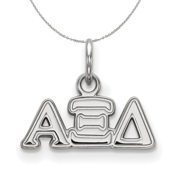925 Sterling Silver Rhodium-plated Sorority Alpha Xi Delta Heart Charm Pendant 925 Sterling Silver Rhodium-plated Sorority Alpha Xi Delta Heart Charm Pendant